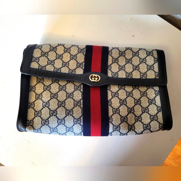 Gucci Bags Rare Authentic Vintage Gucci Clutch Purse Circa 97s Navy